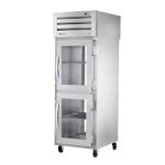 True STA1RPT-2HG-1G-HC - Pass-Thru Refrigerator, one-section, (2) glass half doors front & (1) glass door rear